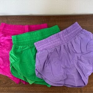 Green flowy liner shorts